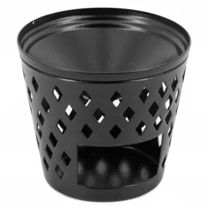 Waxwarmer zwart metaal 9,5x8.5cm - B2B