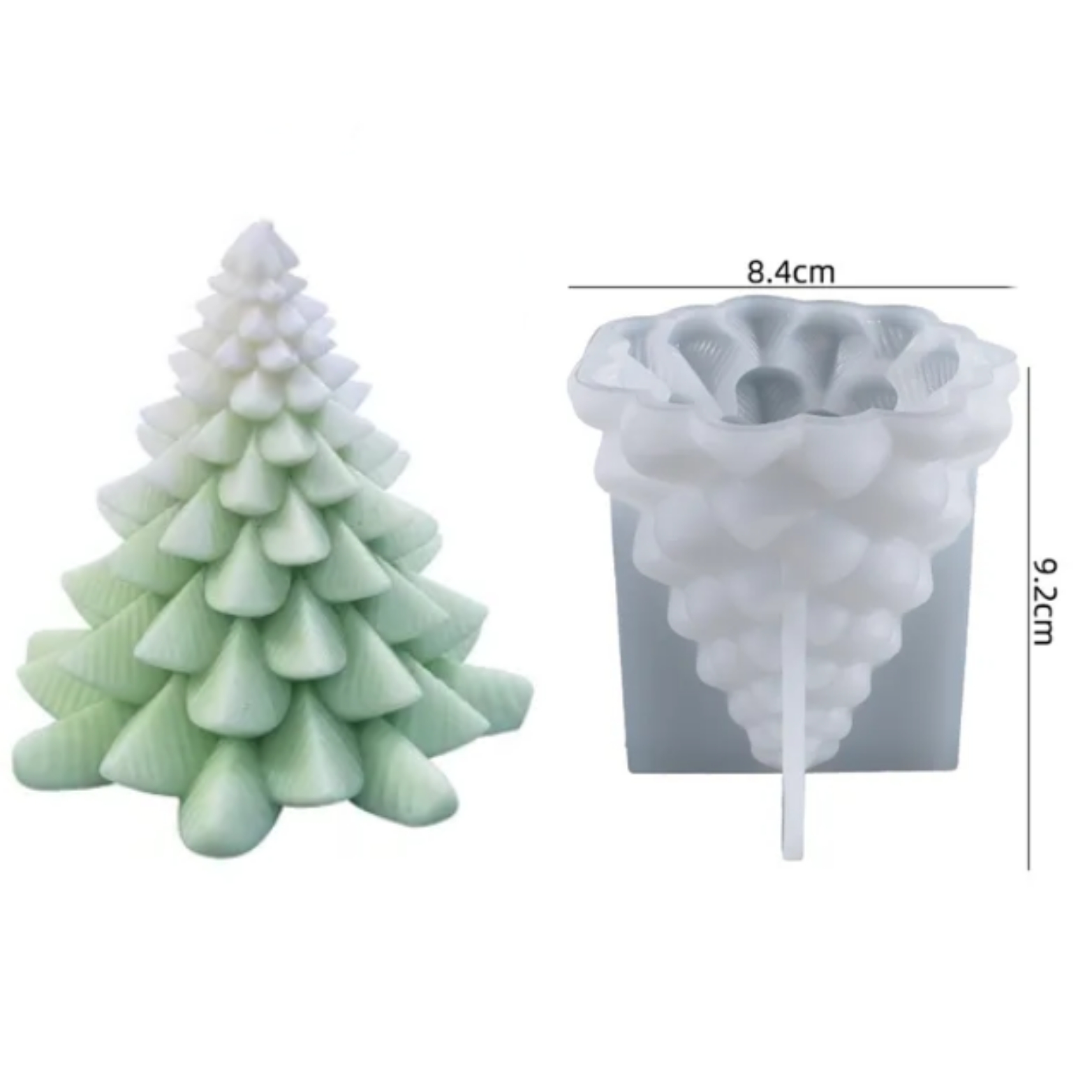 Kerstboom siliconen mal/vorm voor kaarsen en amberblokjes