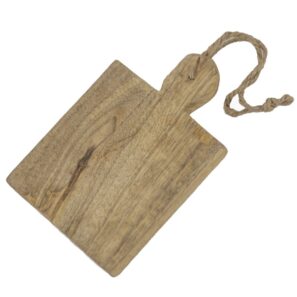 Houten vierkant houten serveerplankje 10x15cm met handvat (10 stuks) - B2B