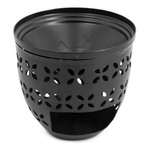Waxwarmer zwart metaal hxb 8x9.5cm - B2B